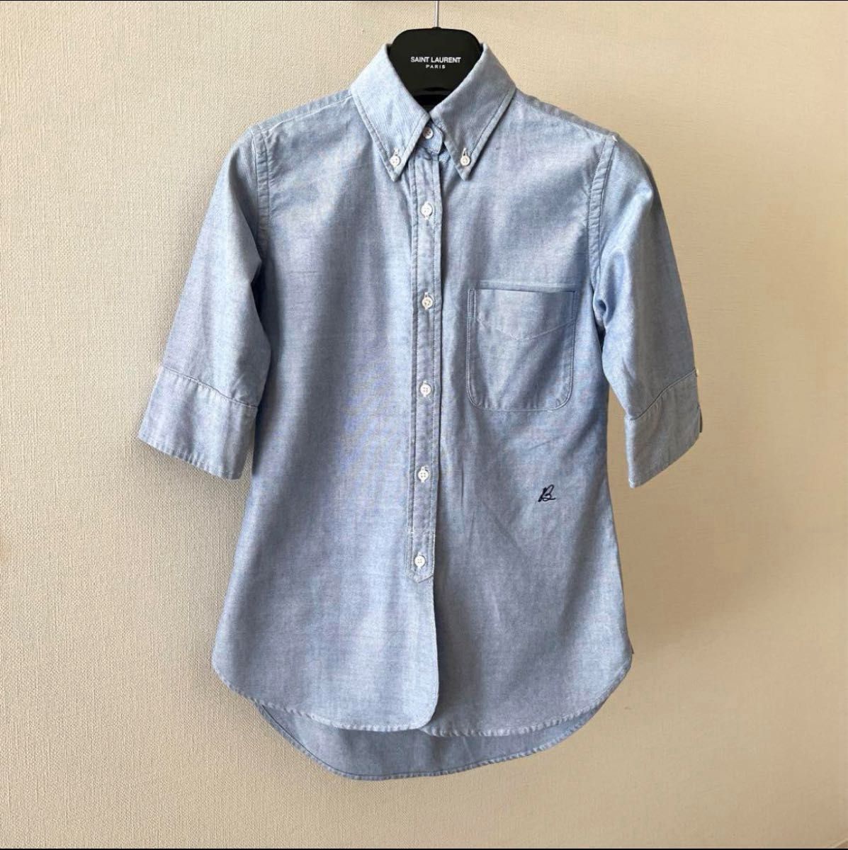 美品】マディソンブルー デニム半袖シャツ ボタンダウンシャツ 美品】マディソンブルー デニム半袖シャツ ボタンダウンシャツ