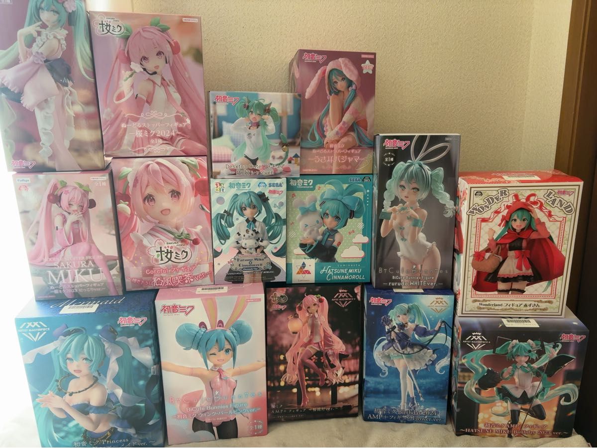 初音ミク フィギュアセット 15個 birthday 桜ミク シナモロール 初音ミク フィギュアセット 15個 birthday 桜ミク シナモロール