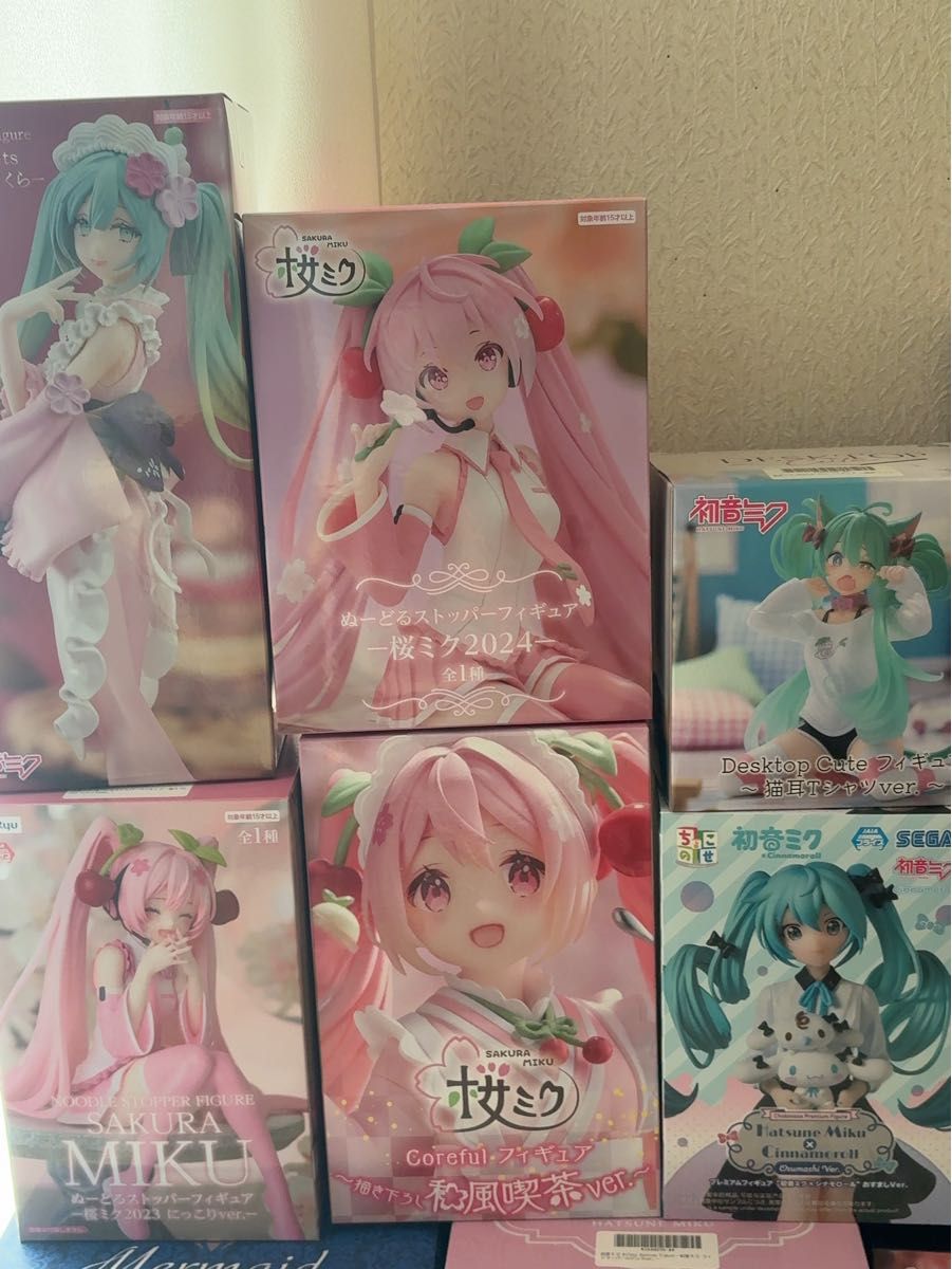 初音ミク フィギュアセット 15個 birthday 桜ミク シナモロール 初音ミク フィギュアセット 15個 birthday 桜ミク シナモロール