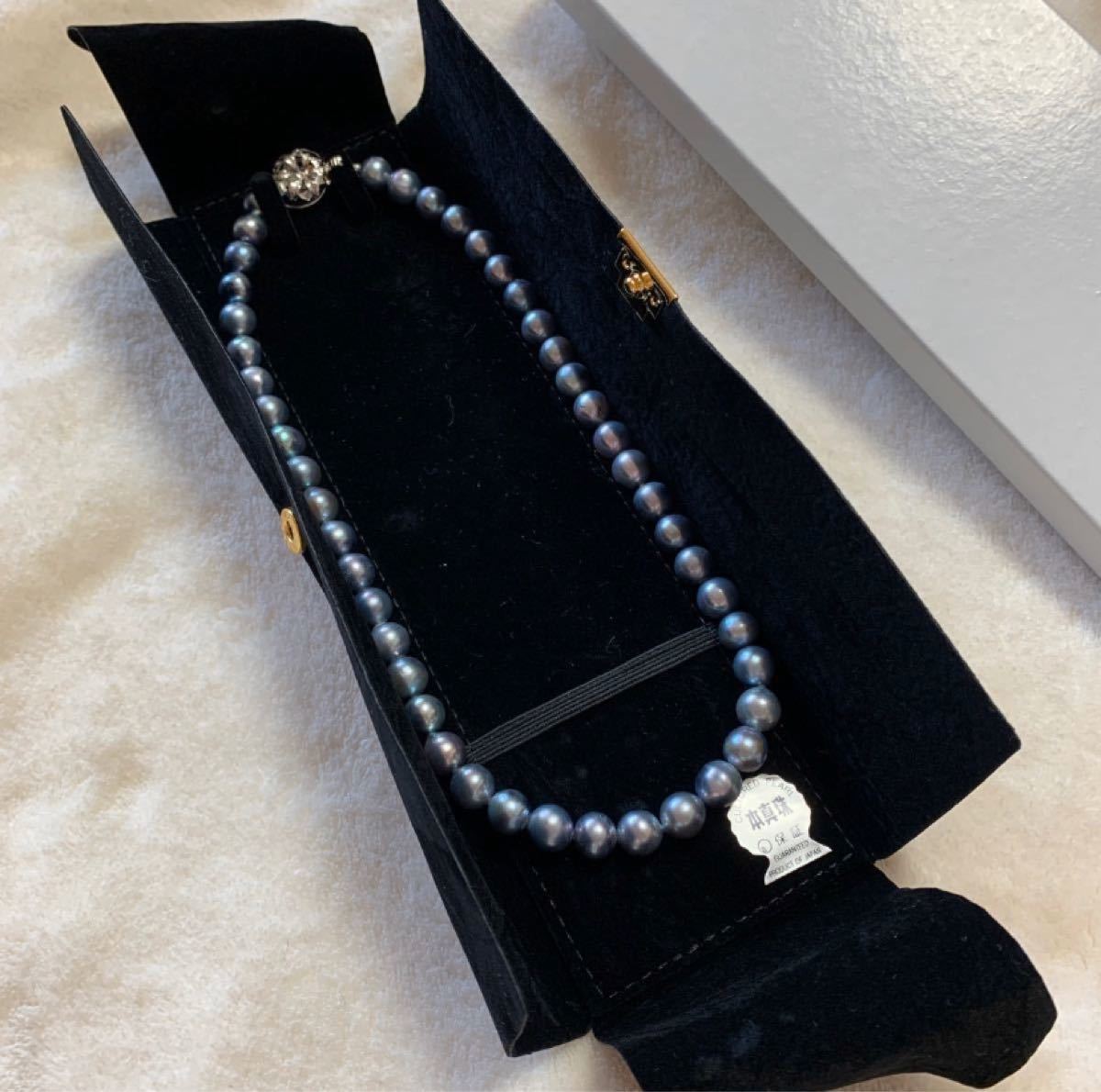 真珠 アコヤパール 伊勢志摩産 黒真珠ネックレス8.0〜8.5ミリ - sucasa 