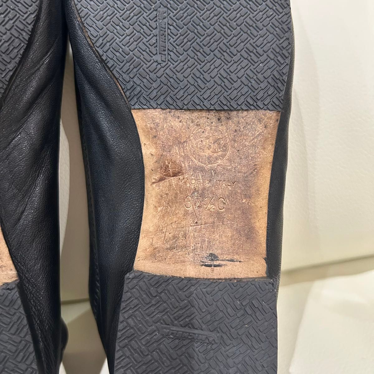 CHANEL バレエシューズ 黒 37 5 24cm バレリーナ ラムスキン CHANEL バレエシューズ 黒 37 5 24cm バレリーナ ラムスキン