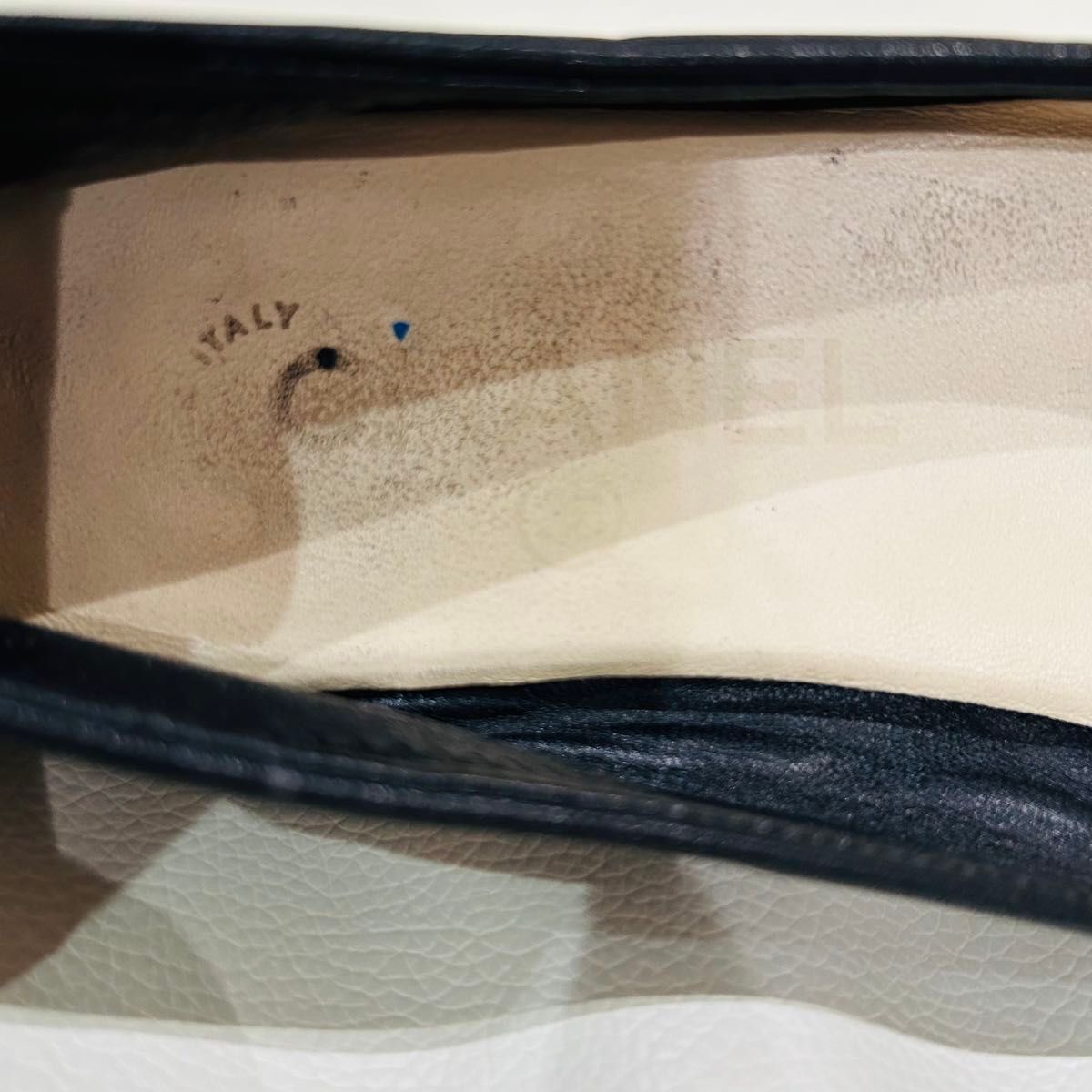 CHANEL バレエシューズ 黒 37 5 24cm バレリーナ ラムスキン CHANEL バレエシューズ 黒 37 5 24cm バレリーナ ラムスキン