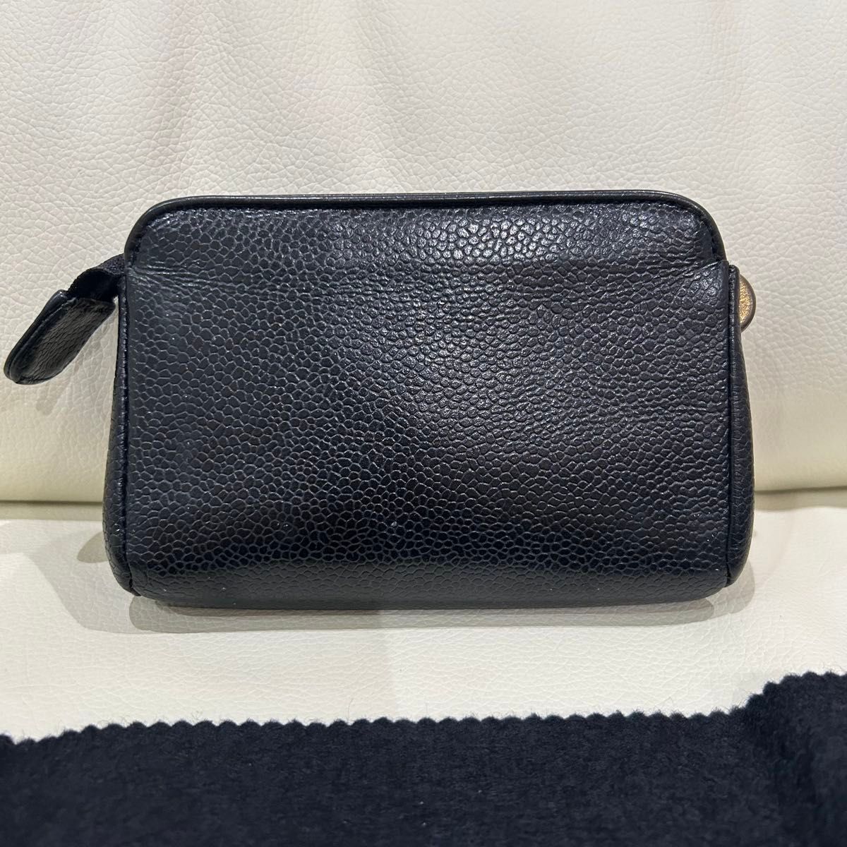 CHANEL キャビアスキン 黒 カードケース ポーチ 財布 シガレット CHANEL キャビアスキン 黒 カードケース ポーチ 財布 シガレット