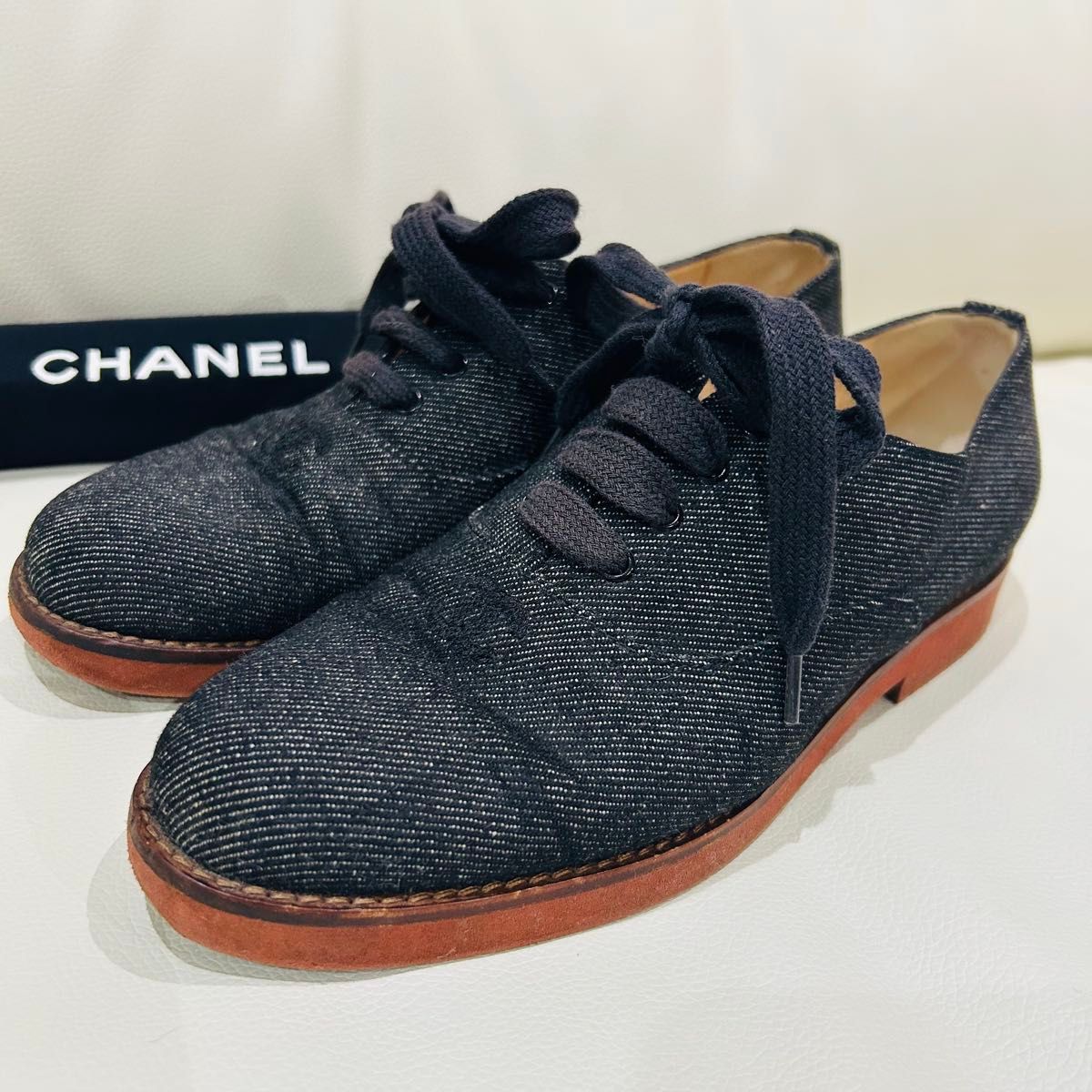 CHANEL 美品 希少 デニム ローファー 36 22 2cm スニーカー CHANEL 美品 希少 デニム ローファー 36 22 2cm スニーカー