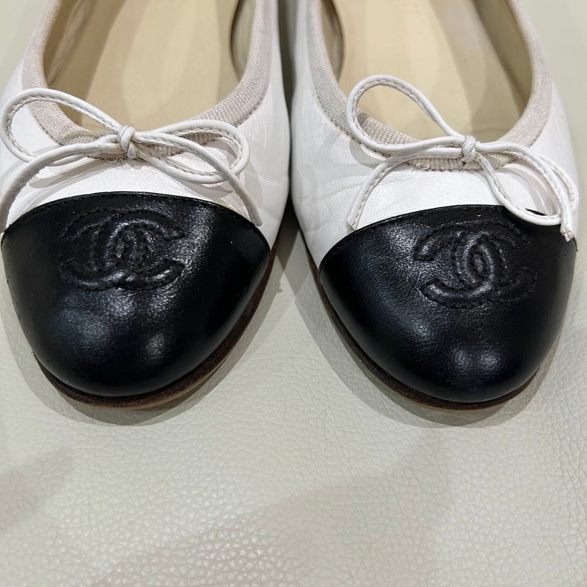CHANEL バレエシューズ 白 36 5 バイカラー 23cm バレリーナ CHANEL バレエシューズ 白 36 5 バイカラー 23cm バレリーナ