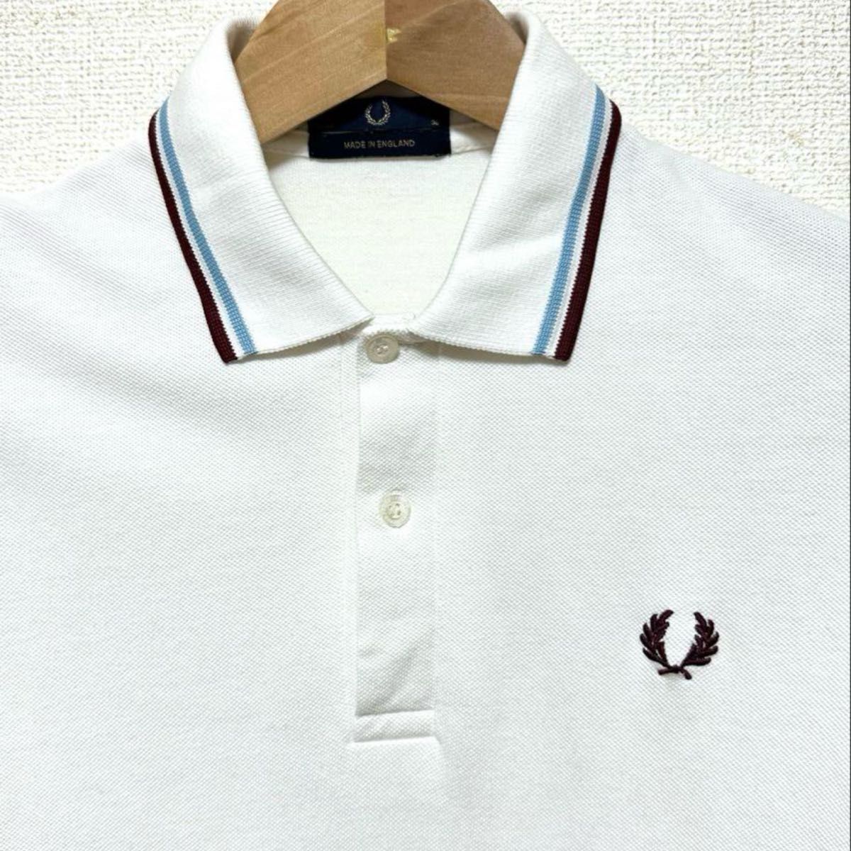 極美品 超希少 FREDPERRY フレッドペリー 白 水色 バーガンディ 極美品 超希少 FREDPERRY フレッドペリー 白 水色 バーガンディ