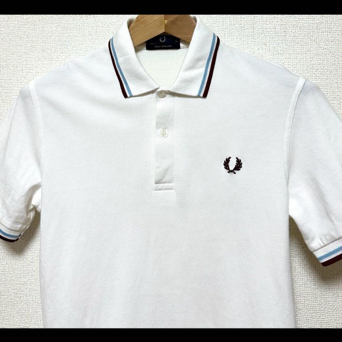 極美品 超希少 FREDPERRY フレッドペリー 白 水色 バーガンディ 極美品 超希少 FREDPERRY フレッドペリー 白 水色 バーガンディ