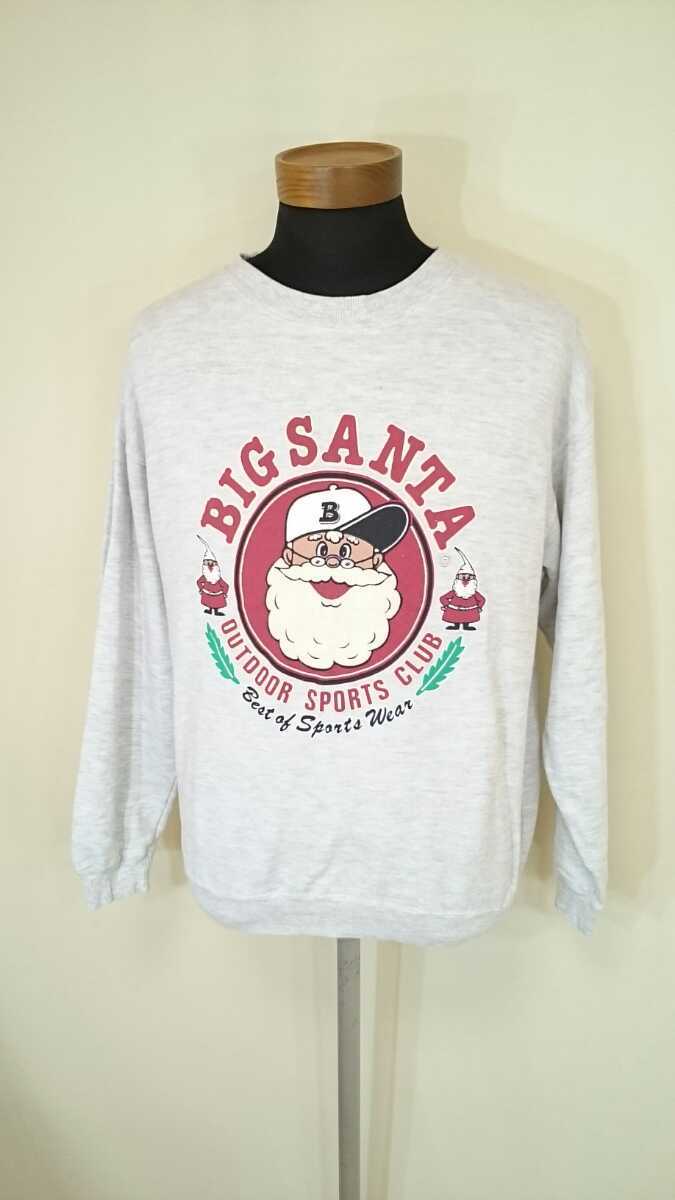 M【CAPTAIN SANTA/キャプテンサンタ BIG SANTA/ビッグサンタ】MENS/メンズ 男性用 トップス トレーナー/スウェット デカロゴ デカプリ 灰