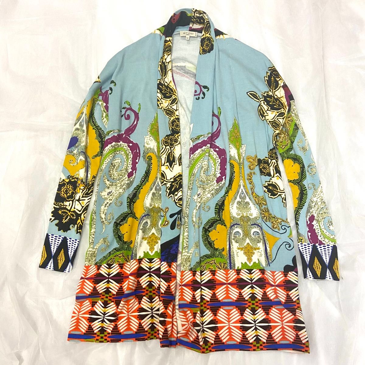 美品 ETRO エトロ シルク ロングカーディガン ショールカラー 美品 ETRO エトロ シルク ロングカーディガン ショールカラー