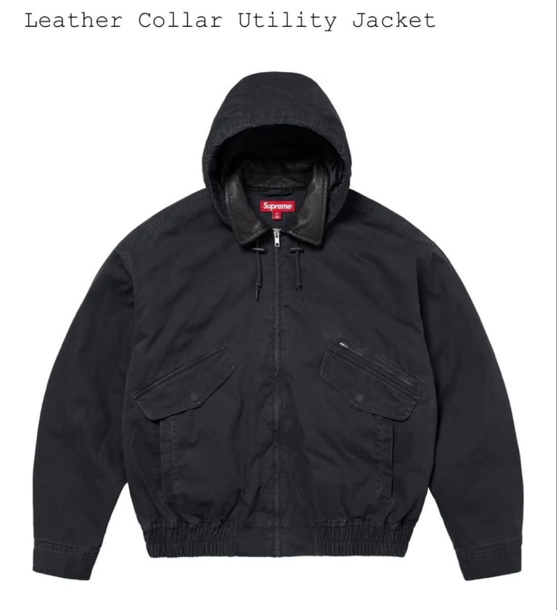Supreme Leather Collar Utility Jacket Black レザーカラー Supreme Leather Collar Utility Jacket Black レザーカラー