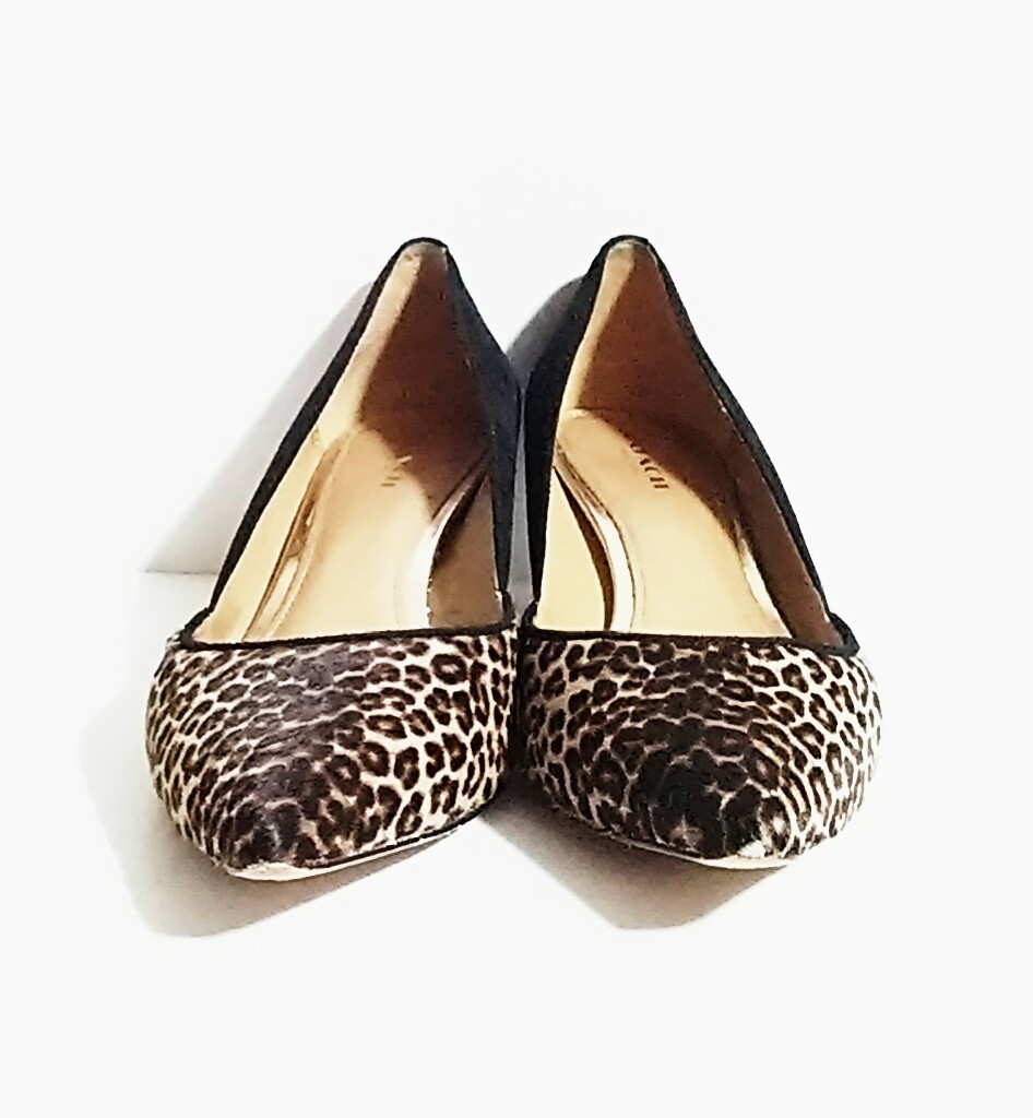  beautiful goods * domestic regular goods COACH CHAMBERS ITL ( Coach chamber s Leopard suede pumps leopard print ) 38M 25cm