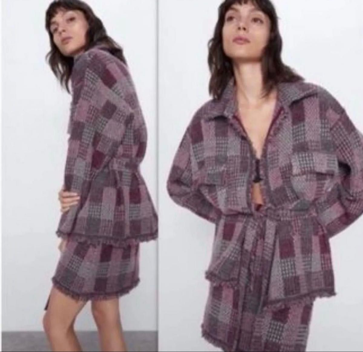 ZARA ザラピンクMZARAラメ入りツイードコート|Yahoo!フリマ(旧 ZARA ザラピンクMZARAラメ入りツイードコート|Yahoo!フリマ(旧