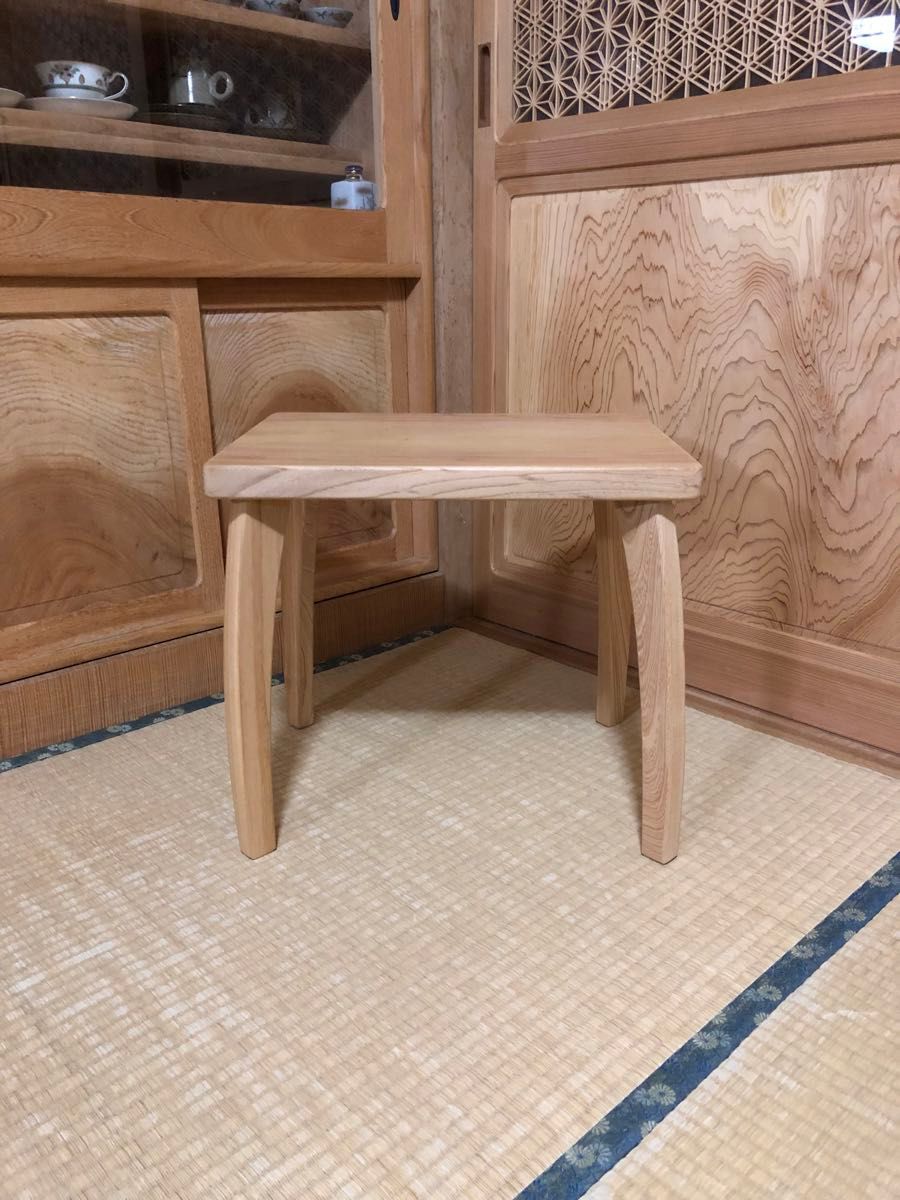 買得 1166 建具屋58年のおじいさんの手作り木製サイドテーブル イス スツール