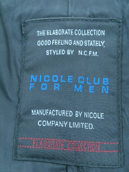 ◇ NICOLE CLUB FOR MEN ニコルクラブフォーメン 長袖 チェスター コート 46 ネイビー # 10027988466783