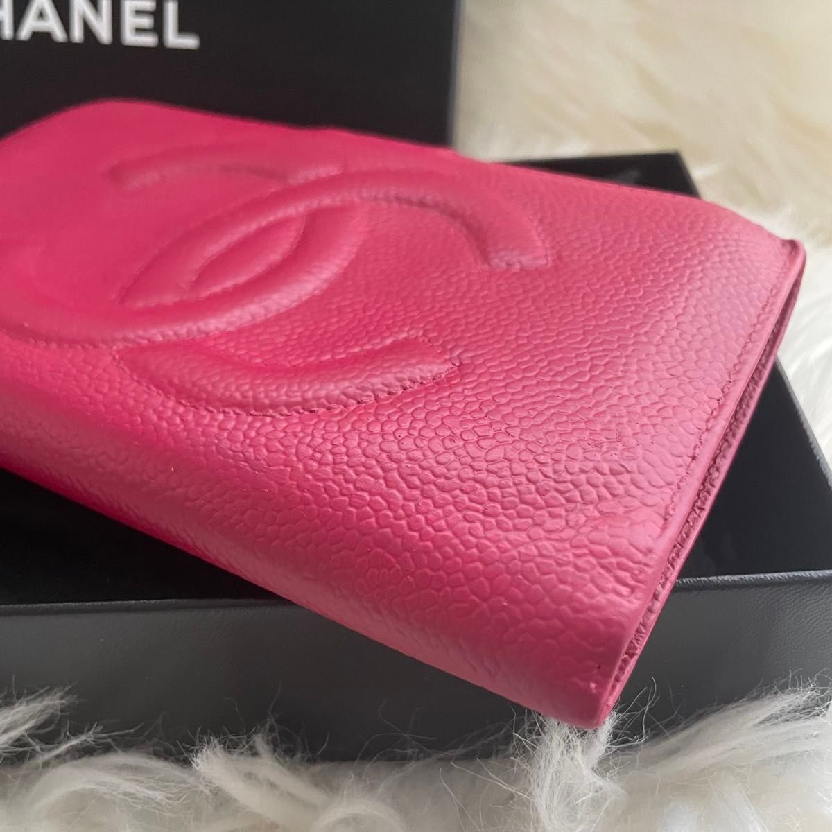 CHANEL シャネル レザー 長財布 ピンク ココマーク 二つ折り CHANEL シャネル レザー 長財布 ピンク ココマーク 二つ折り