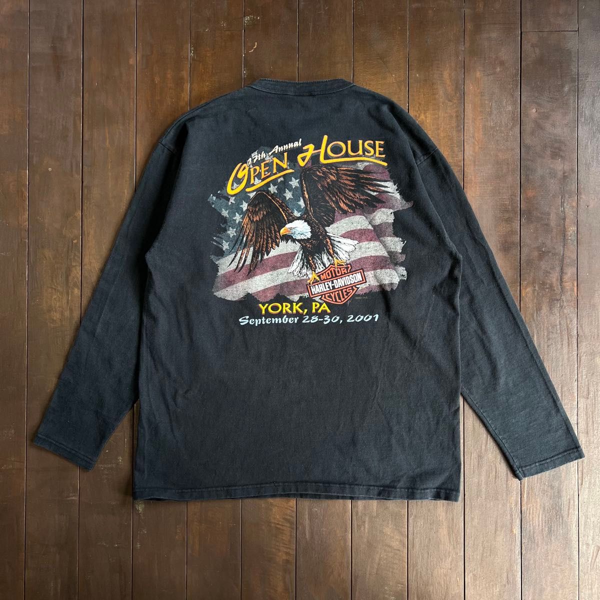 希少 【Harley-Davidson ハーレー】ヘンリーネック 長袖Tシャツ 希少 【Harley-Davidson ハーレー】ヘンリーネック 長袖Tシャツ