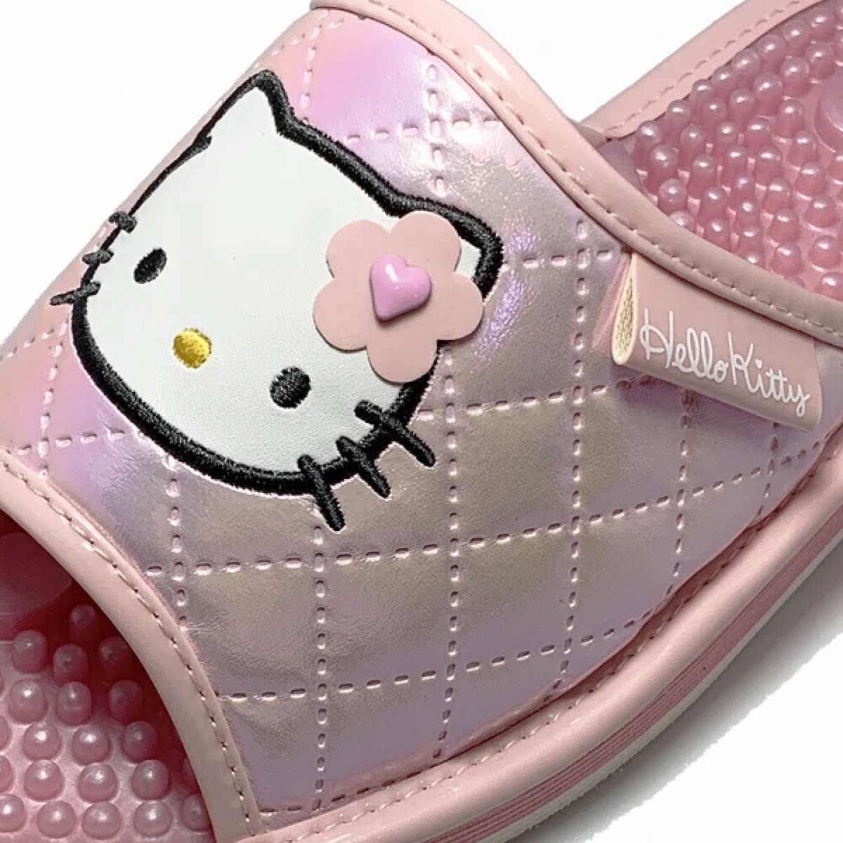 サイズL】ハローキティ ピンク キルティングスリッパ 健康 サイズL】ハローキティ ピンク キルティングスリッパ 健康