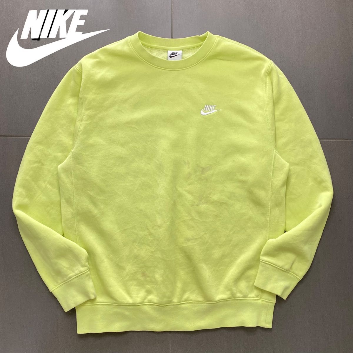 NIKE ナイキ 刺繍ロゴ スタンダード スウェット イエロー size S NIKE ナイキ 刺繍ロゴ スタンダード スウェット イエロー size S