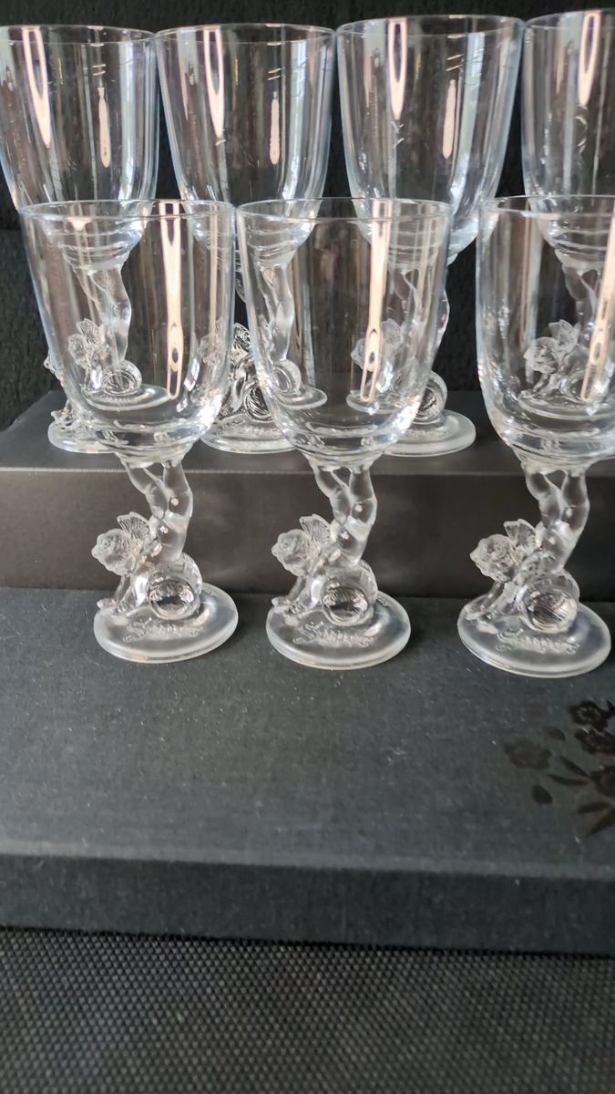 スーパーニッカウヰスキー ノベルティ ワイングラス 天使と酒樽 7客セット 昭和レトロ 希少品