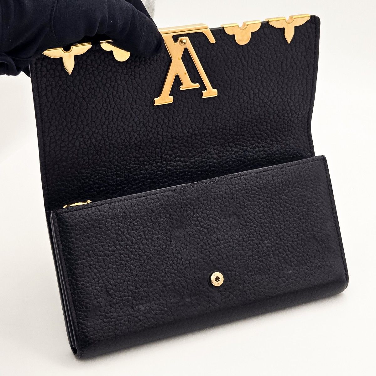 Louis Vuitton 長財布 カプシーヌ フラワー ブラック ヴィトン Louis Vuitton 長財布 カプシーヌ フラワー ブラック ヴィトン