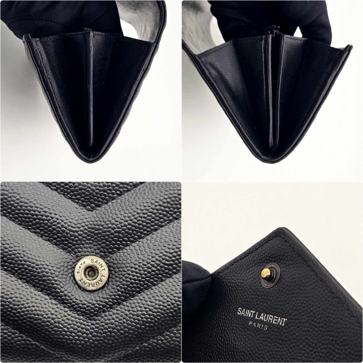 サンローラン 長財布 YSL カサンドラ キャビアスキン Vステッチ サンローラン 長財布 YSL カサンドラ キャビアスキン Vステッチ