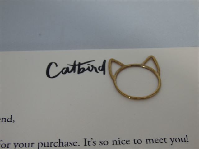 ★新品未使用★キャットバード（ニューヨーク ブルックリン）ラブキャットリング9号（ネコ指輪）（Lovecats Ring） N43_カードとピンバッチをお付けします