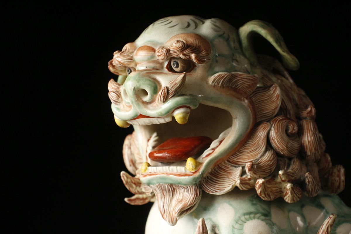 LIG】江戸時代 古九谷 色絵 獅子香炉 28㎝ 超絶技巧 時代箱 時代 LIG】江戸時代 古九谷 色絵 獅子香炉 28㎝ 超絶技巧 時代箱 時代