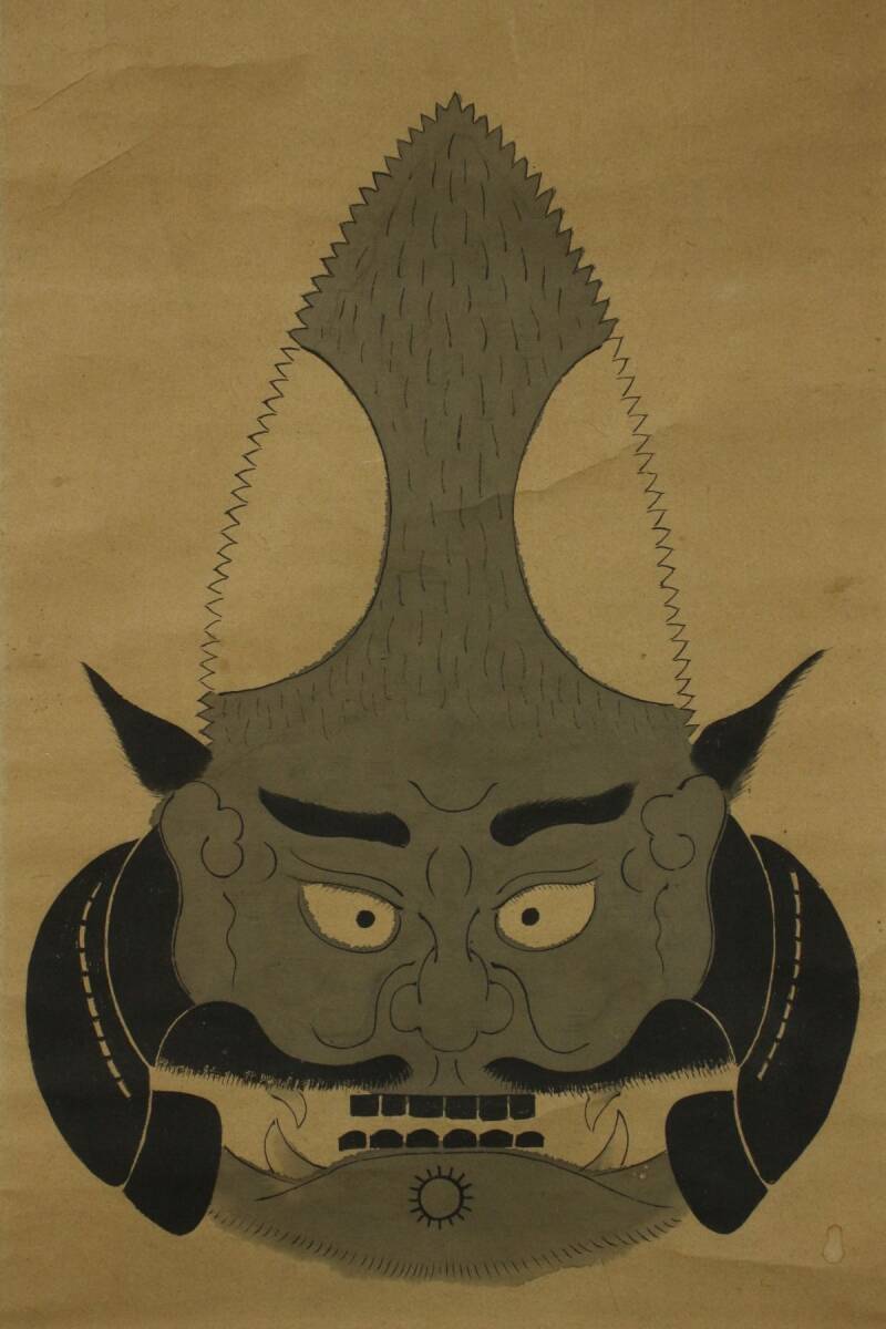 LIG】江戸期 文政十二年 兜図 掛軸 紙本 水墨画 肉筆 時代古画 LIG】江戸期 文政十二年 兜図 掛軸 紙本 水墨画 肉筆 時代古画