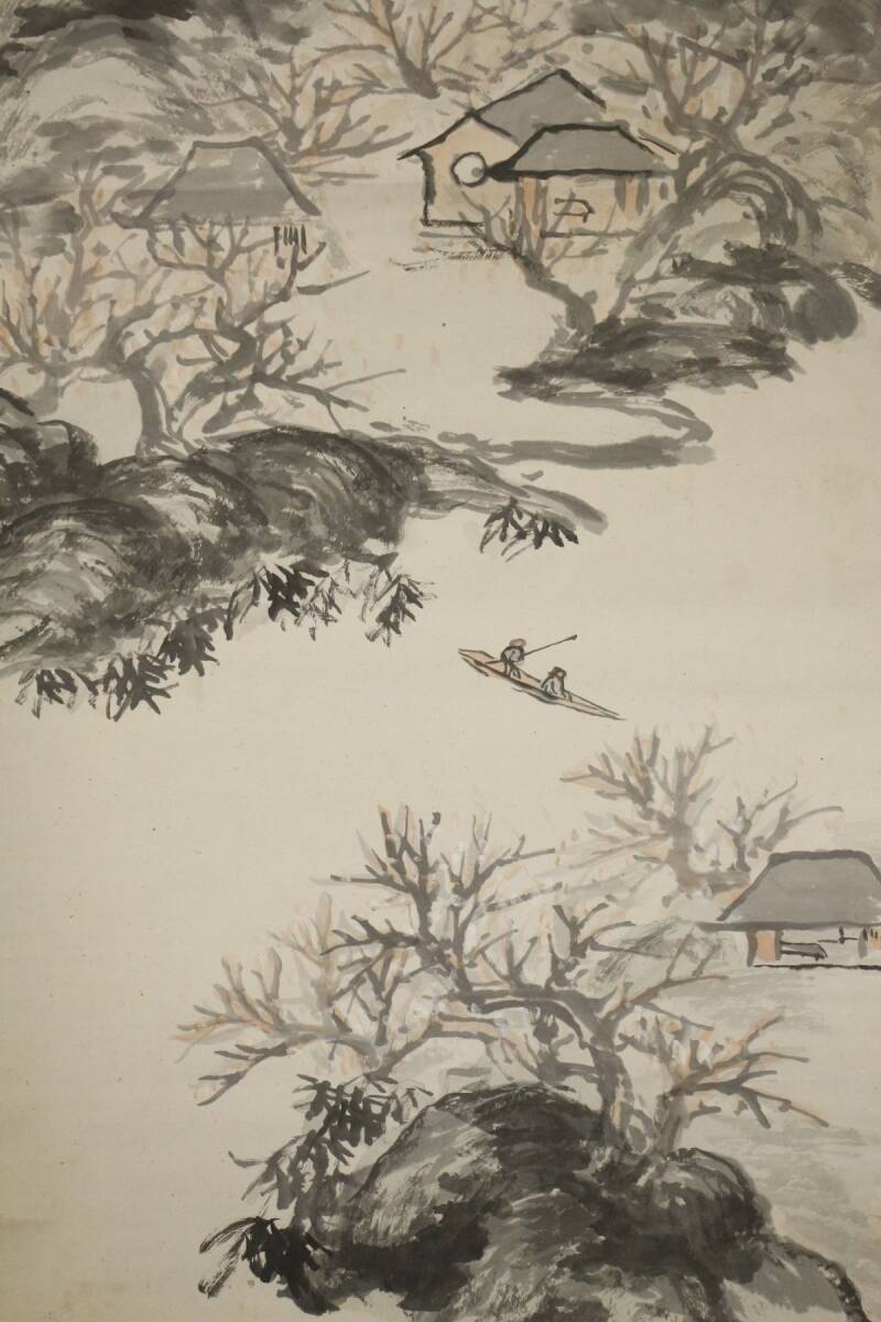 LIG】真作保証 富岡鉄斎 梅渓図 掛軸 紙本 水墨画 時代箱 最後の LIG】真作保証 富岡鉄斎 梅渓図 掛軸 紙本 水墨画 時代箱 最後の