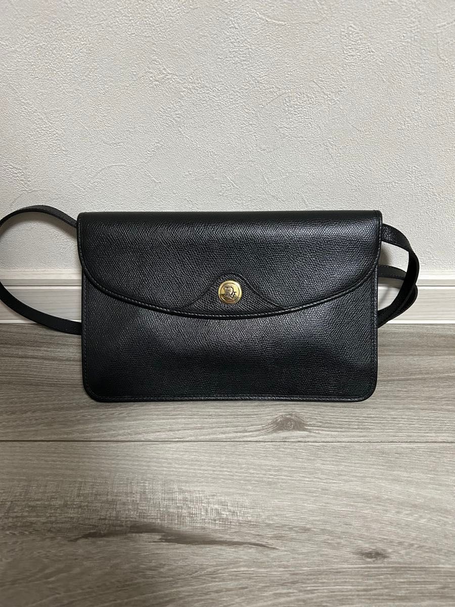 極美品】クリスチャンディオール シボ革 ハニカム ショルダー 極美品】クリスチャンディオール シボ革 ハニカム ショルダー