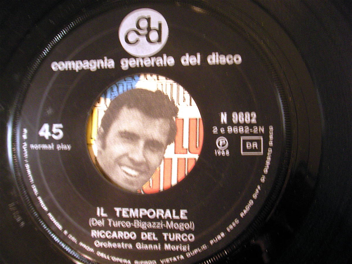 7inch★Riccardo Del Turco『Luglio / Il Temporale』1968★サバービア★伊 カンツォーネ EP_画像4