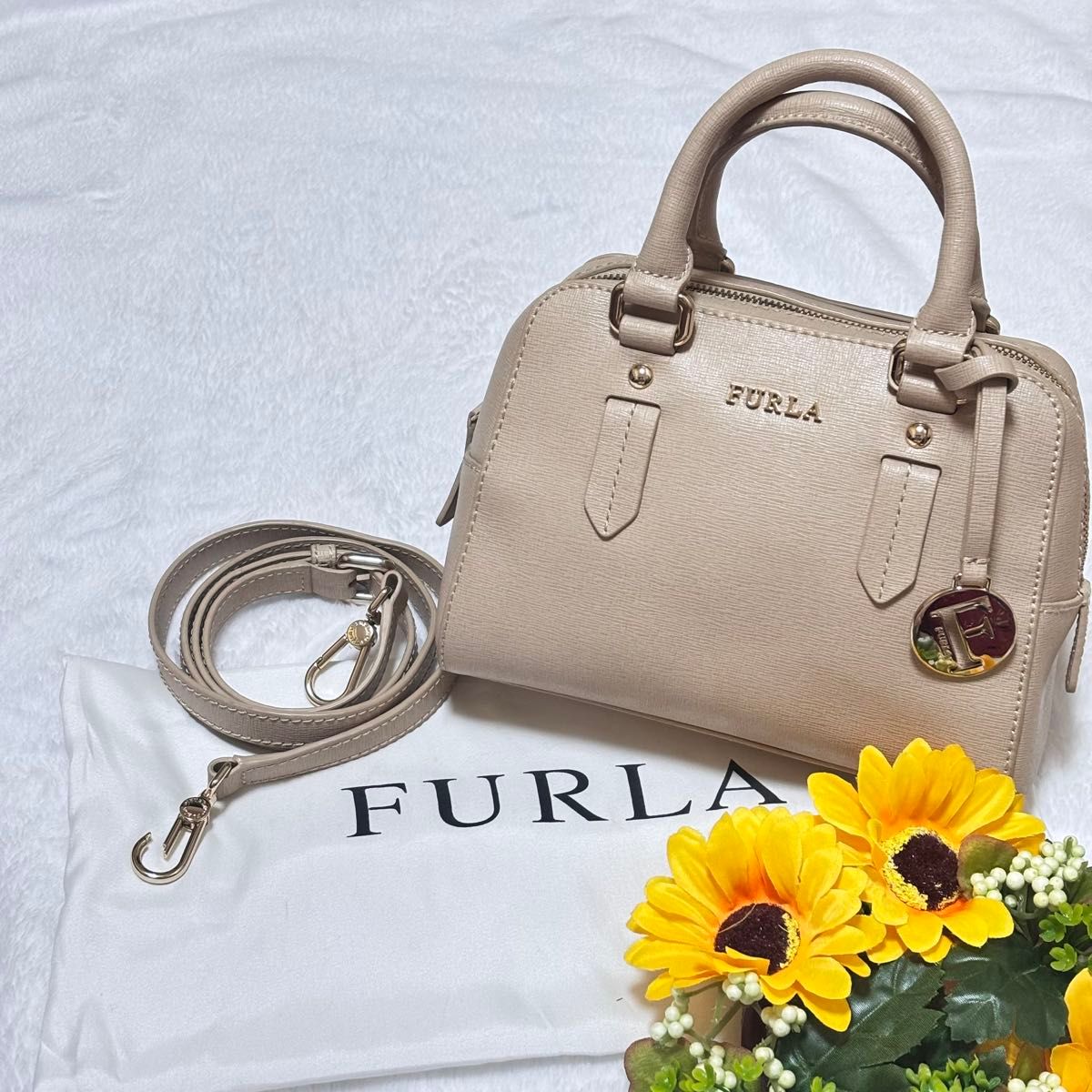 FURLA フルラ エレナ 2way ショルダーバッグ べージュ 保存袋 FURLA フルラ エレナ 2way ショルダーバッグ べージュ 保存袋