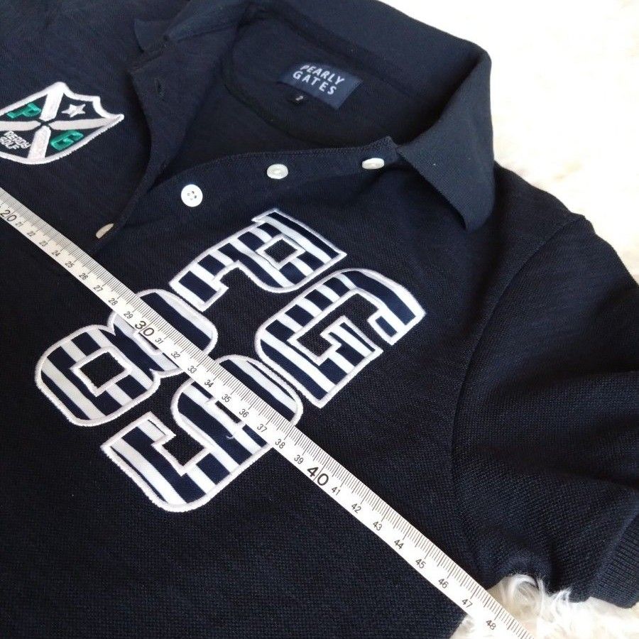 美品 パーリーゲイツ GOLF ブラック ポロシャツ 刺繍 unisex S 美品 パーリーゲイツ GOLF ブラック ポロシャツ 刺繍 unisex S