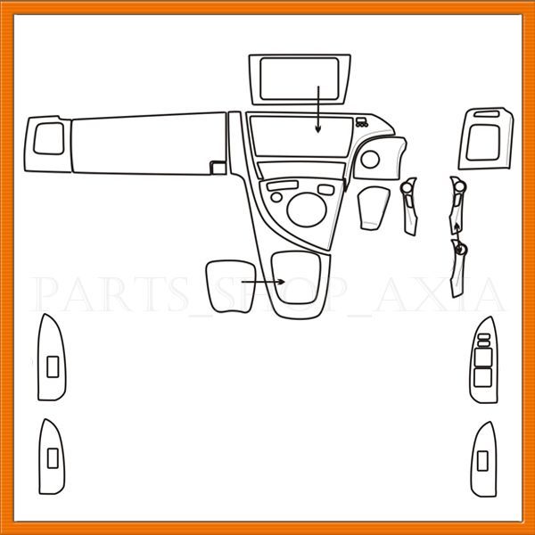 プリウス30 トヨタ 黒木目調 インテリアパネル PRIUS ZVW30 ブラックウッド 内装パネル 19ピース TOYOTA P550_画像2