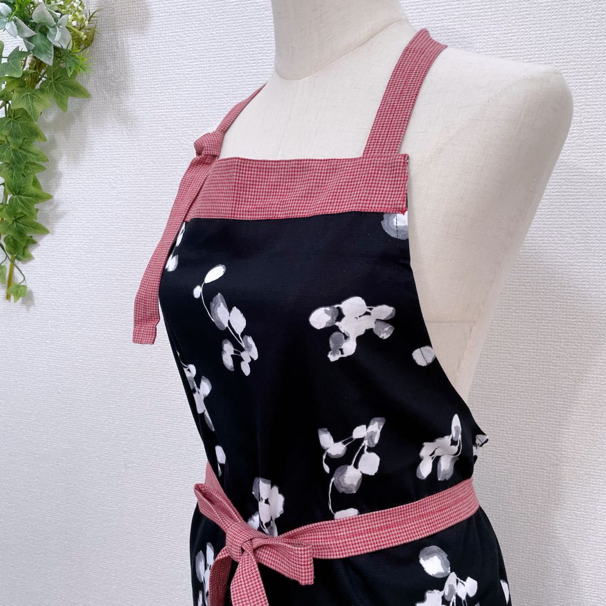 ハンドメイド 前ひも付 首かけタイプ カフェエプロン 母の日 ハンドメイド 前ひも付 首かけタイプ カフェエプロン 母の日