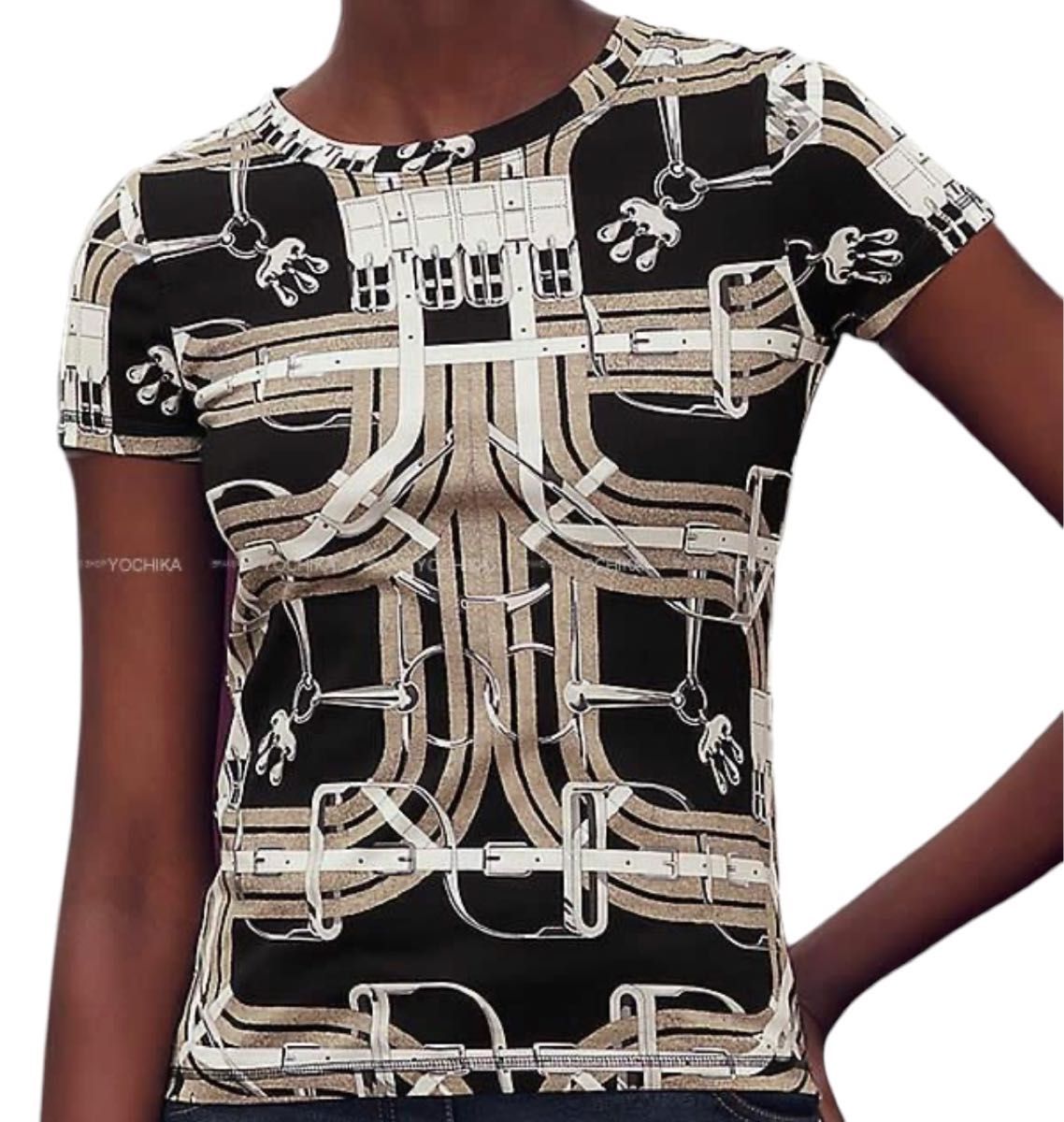 Mors a Jouets】【34】HERMES エルメス 馬銜 Tシャツ フランス製 Mors a Jouets】【34】HERMES エルメス 馬銜 Tシャツ フランス製