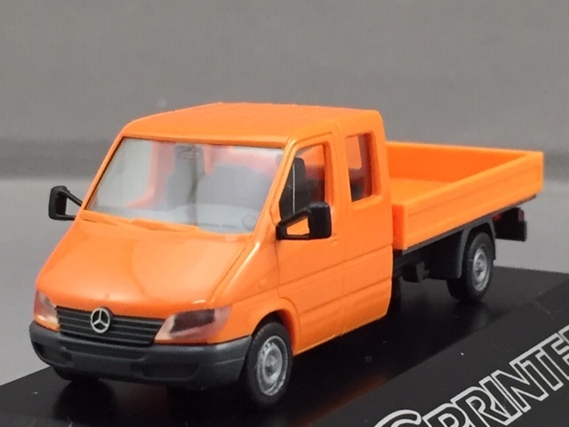 1/87 Herpa MB Sprinter Facelift Double Cab Pickup Orange _画像5