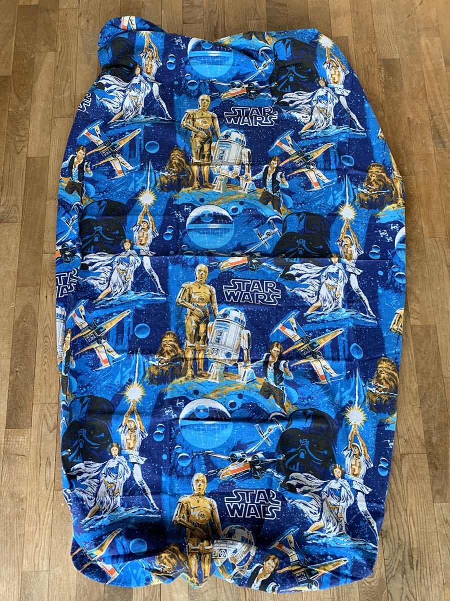 70's USED スターウォーズ ボックスシーツ リメイク ヴィンテージ生地 ハンドメイド コレクション キャラクター ファンタジー柄 ディズニー