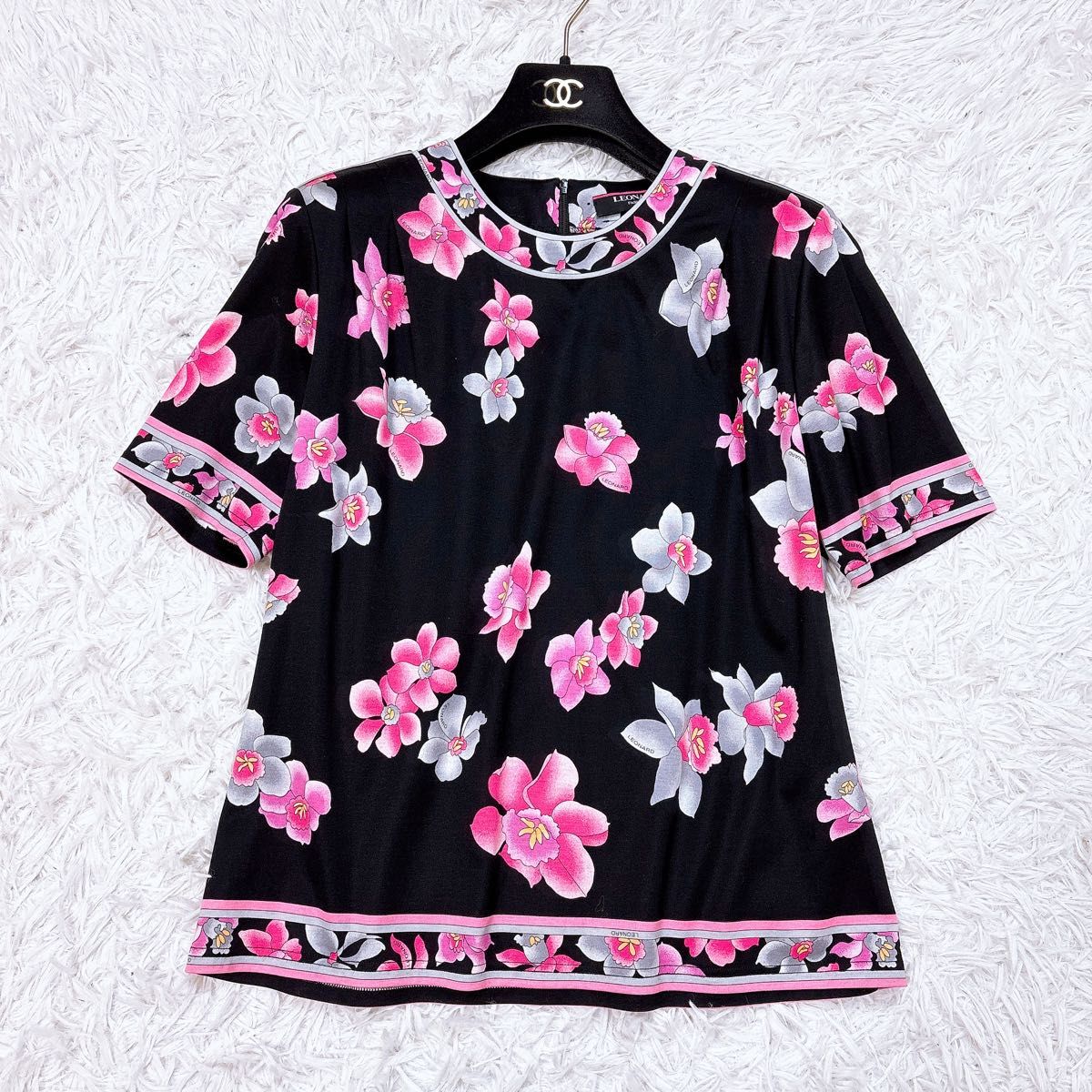 美品 LEONARD FASHION レオナールファッション 花柄 カットソー 美品 LEONARD FASHION レオナールファッション 花柄 カットソー