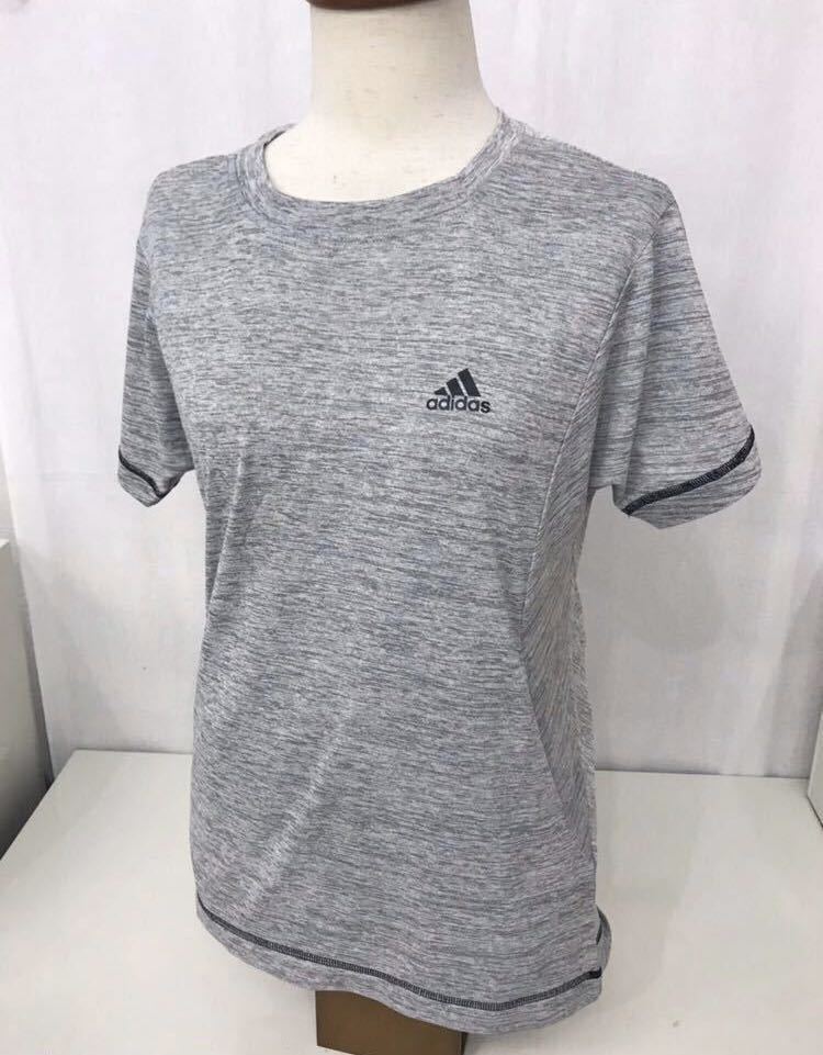 新品■アディダスadidas UVカット レディース 半袖Tシャツ S ミディアムグレーヘザー CX4449 軽量 スポーツウェア_画像1