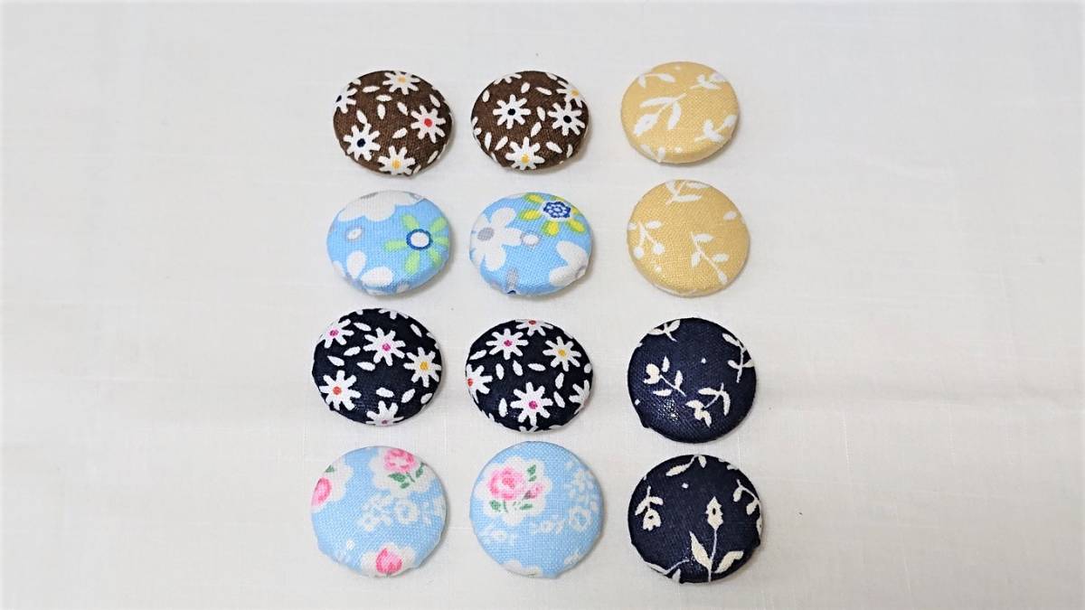 [ floral print! various ... button 27mm!16 piece +22mm!12 piece +18mm!4 piece ] total 32 piece set *[ new goods unused ] hand made 