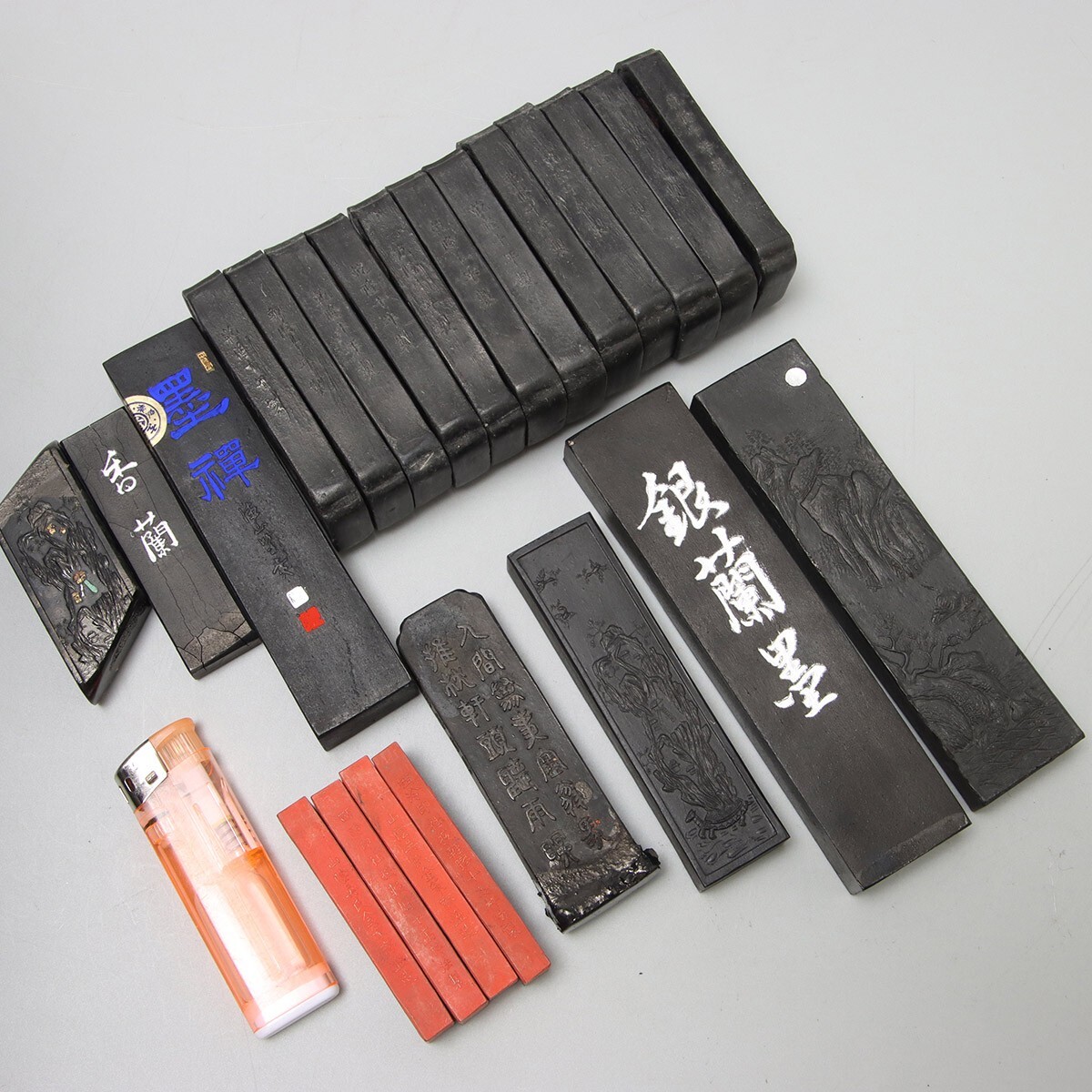 PK970. 書道具古墨 中国墨 乾隆十年十二生肖宝墨 和墨 呉竹精昇 PK970. 書道具古墨 中国墨 乾隆十年十二生肖宝墨 和墨 呉竹精昇