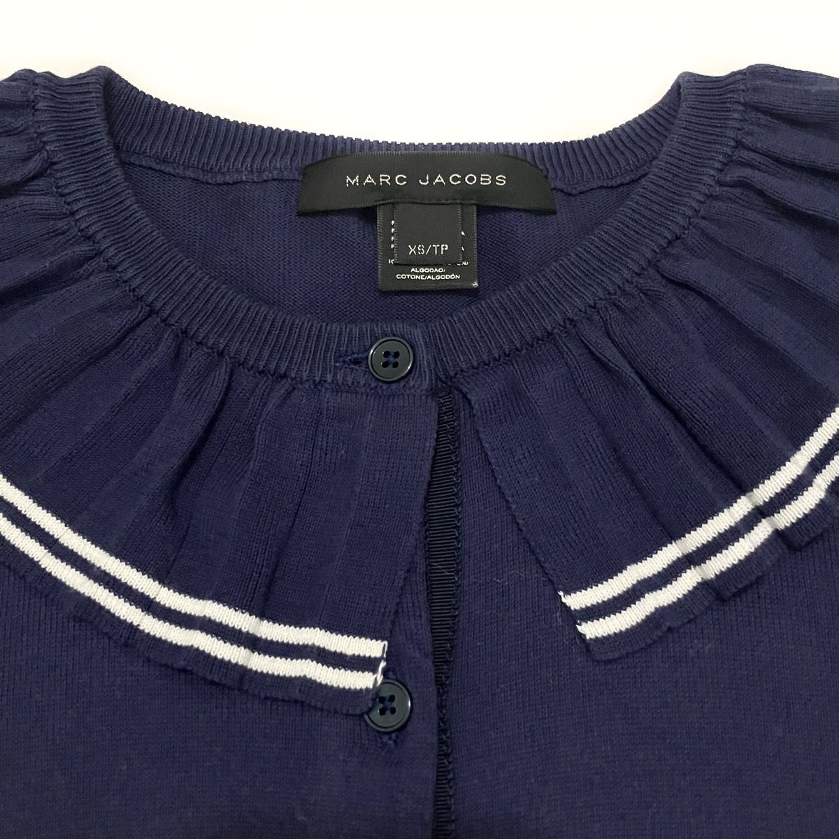 MARC JACOBS マークジェイコブス 長袖カーディガン プリーツ襟 MARC JACOBS マークジェイコブス 長袖カーディガン プリーツ襟