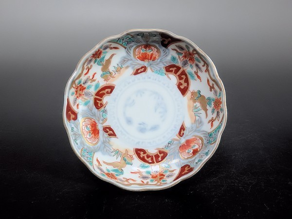 お買い得モデル 華心 WWr-C233 古伊万里 色絵 獅子に牡丹 梅に鶯の図