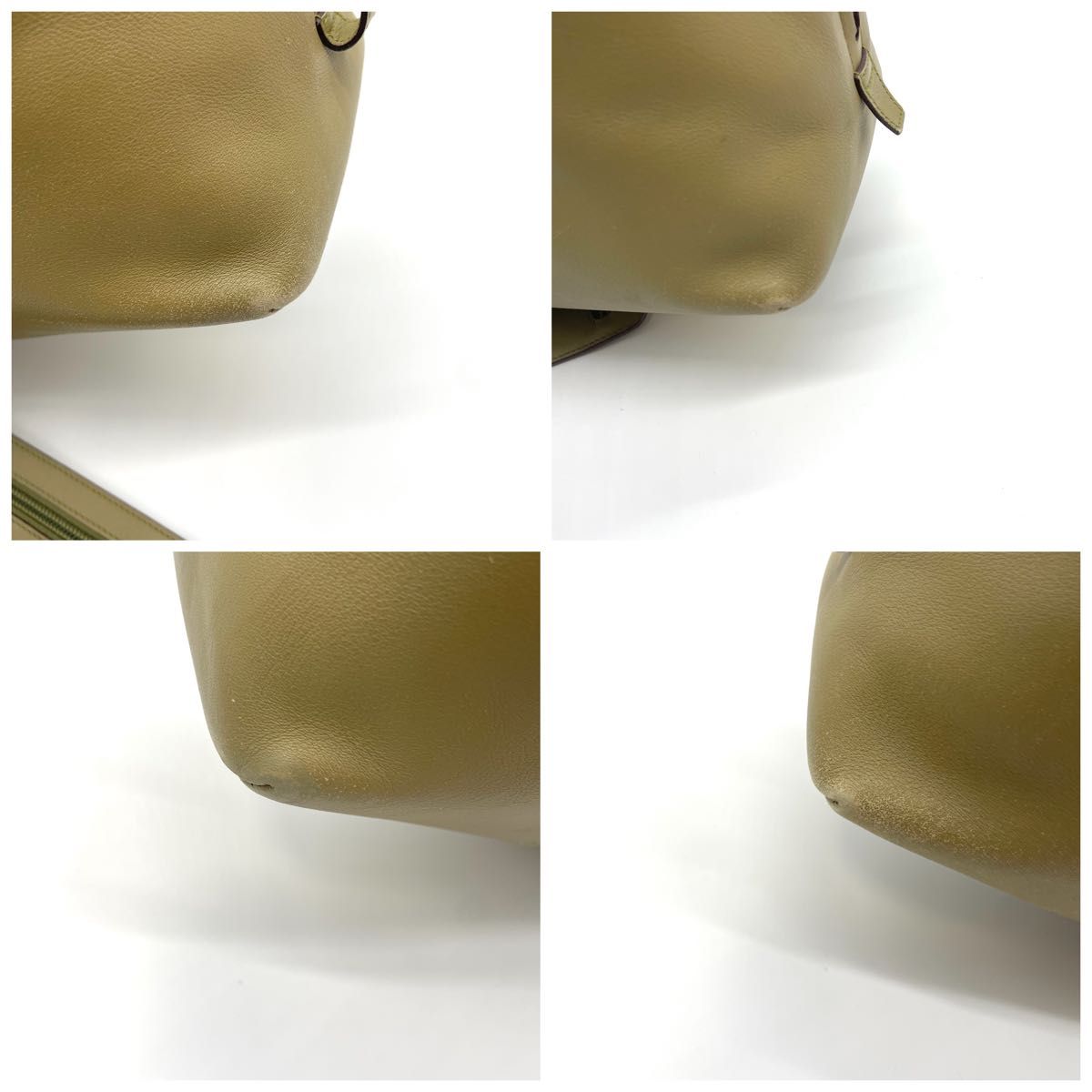 LOEWE ロエベ レザーハンドバッグ ポーチ付き ナッパレザー モス LOEWE ロエベ レザーハンドバッグ ポーチ付き ナッパレザー モス