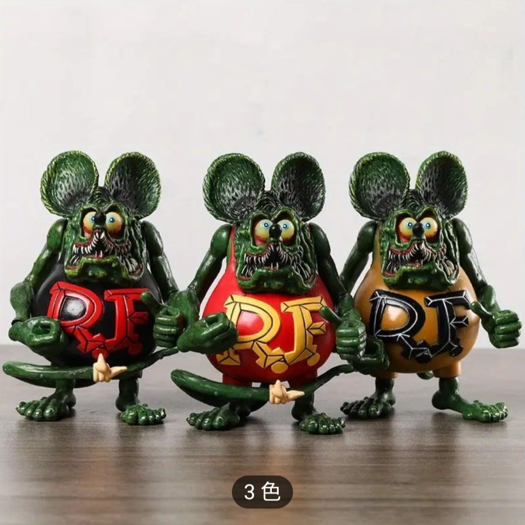 新品未開封 ラットフィンク フィギュア 手足可動式 3体セット 新品未開封 ラットフィンク フィギュア 手足可動式 3体セット