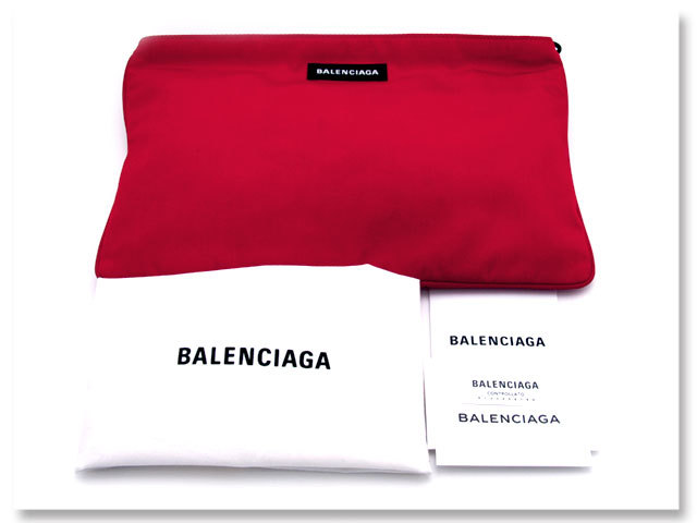 美品 バレンシアガ クラッチバッグ エクスプローラー 535334 BALENCIAGA 洗練 シンプル スタイリッシュ 赤 レッド ナイロン イタリア製