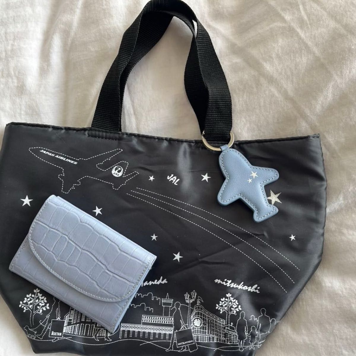 GENTEN ノベルティ トートバッグ 財布 飛行機チャーム 3個セット GENTEN ノベルティ トートバッグ 財布 飛行機チャーム 3個セット