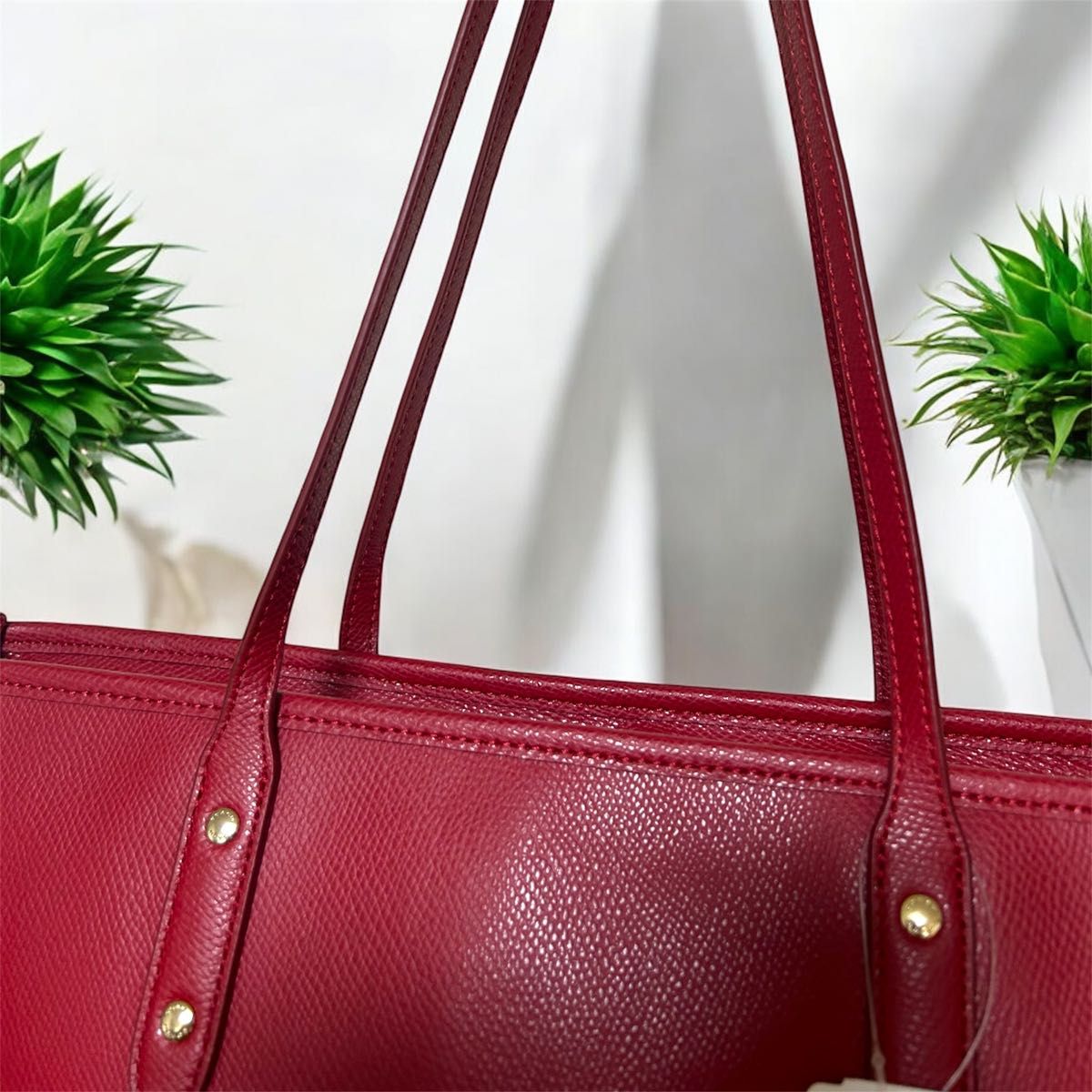 COACH コーチ トートバッグ レッド A4収納可 本革 大容量 COACH コーチ トートバッグ レッド A4収納可 本革 大容量