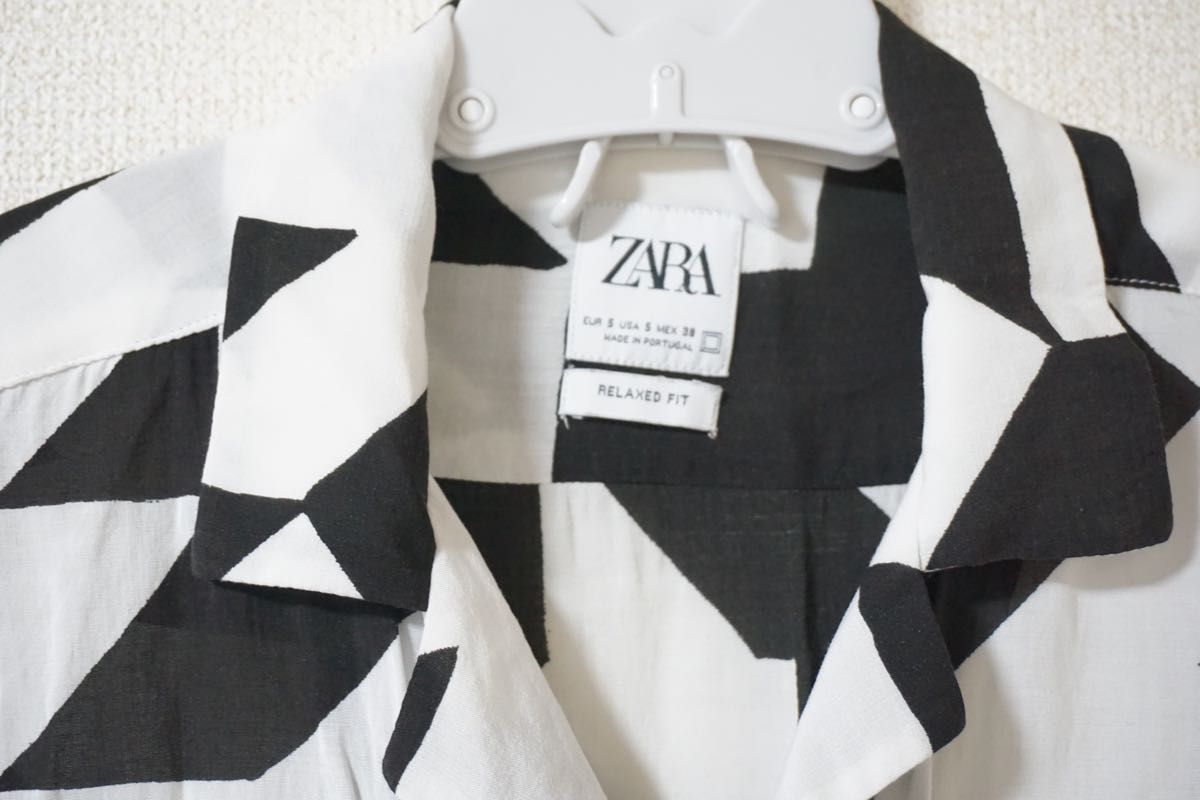 送関込み★ZARA(ザラ)★幾何学模様刺しゅうシャツ/半袖 柄シャツ ZARA 幾何学模様 柄シャツ半袖シャツ メンズS|Yahoo!フリマ(旧